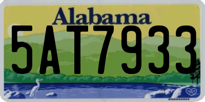 AL license plate 5AT7933