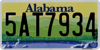AL license plate 5AT7934