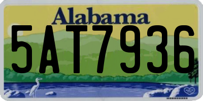 AL license plate 5AT7936