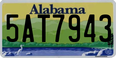 AL license plate 5AT7943