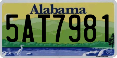 AL license plate 5AT7981