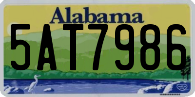 AL license plate 5AT7986
