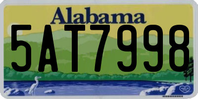 AL license plate 5AT7998