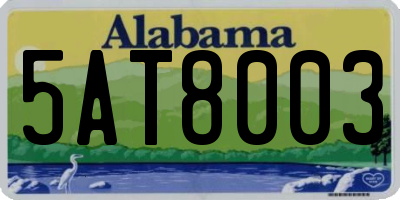 AL license plate 5AT8003