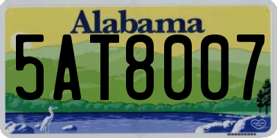 AL license plate 5AT8007