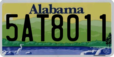 AL license plate 5AT8011