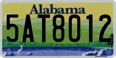 AL license plate 5AT8012