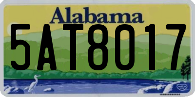 AL license plate 5AT8017