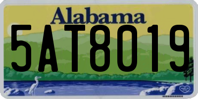 AL license plate 5AT8019