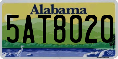 AL license plate 5AT8020