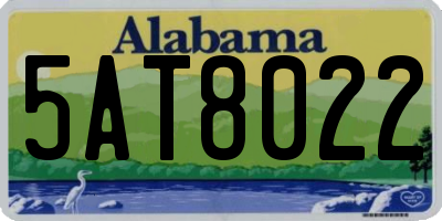 AL license plate 5AT8022