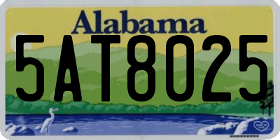 AL license plate 5AT8025
