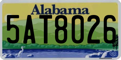 AL license plate 5AT8026