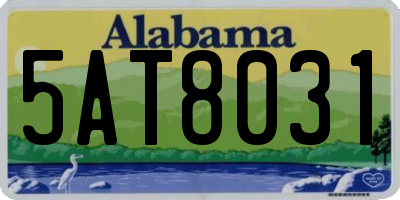 AL license plate 5AT8031
