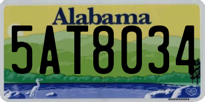 AL license plate 5AT8034
