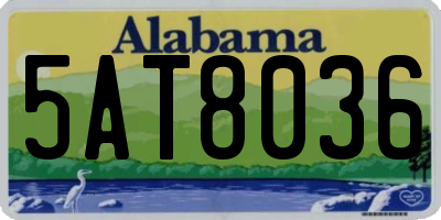 AL license plate 5AT8036