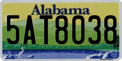 AL license plate 5AT8038