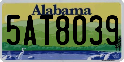 AL license plate 5AT8039