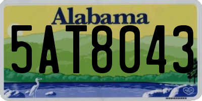 AL license plate 5AT8043