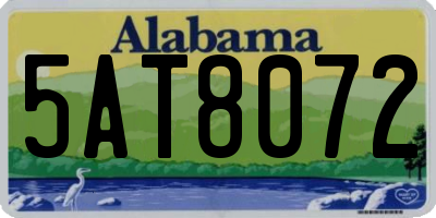 AL license plate 5AT8072