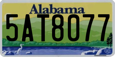 AL license plate 5AT8077
