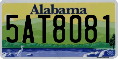 AL license plate 5AT8081