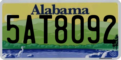 AL license plate 5AT8092