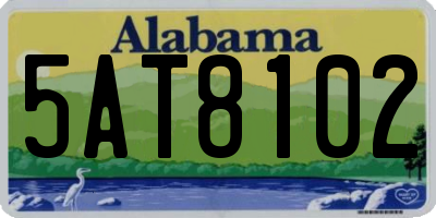 AL license plate 5AT8102
