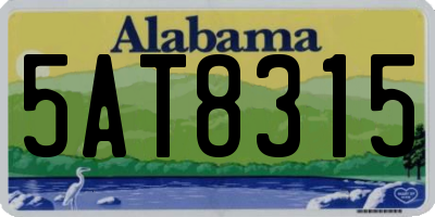 AL license plate 5AT8315