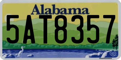 AL license plate 5AT8357