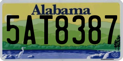 AL license plate 5AT8387