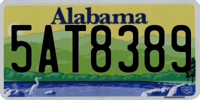 AL license plate 5AT8389
