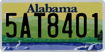 AL license plate 5AT8401