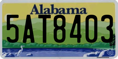 AL license plate 5AT8403