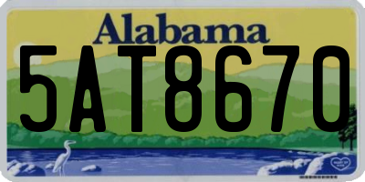 AL license plate 5AT8670