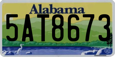 AL license plate 5AT8673