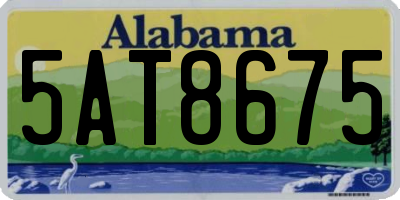 AL license plate 5AT8675