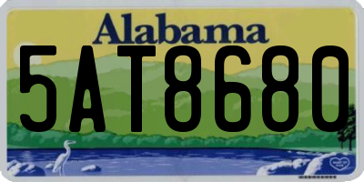 AL license plate 5AT8680