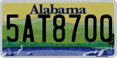 AL license plate 5AT8700
