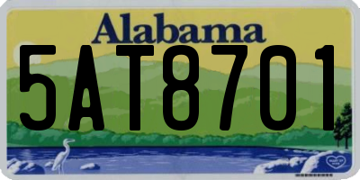 AL license plate 5AT8701