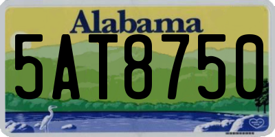 AL license plate 5AT8750