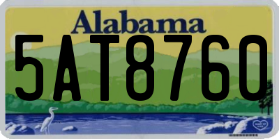 AL license plate 5AT8760