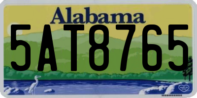 AL license plate 5AT8765