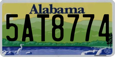 AL license plate 5AT8774