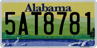 AL license plate 5AT8781