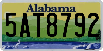 AL license plate 5AT8792