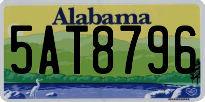 AL license plate 5AT8796