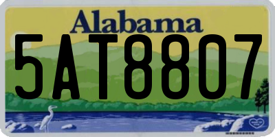 AL license plate 5AT8807