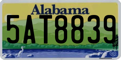 AL license plate 5AT8839