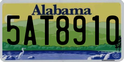 AL license plate 5AT8910